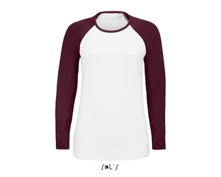Women's two-colour T-shirt with long raglan sleeves 