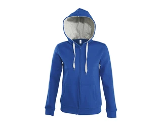 Women's contrasted jacket with lined hood 