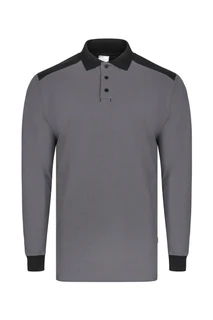 LONG SLEEVE TWO-TONE STRETCH POLO SHIRT
