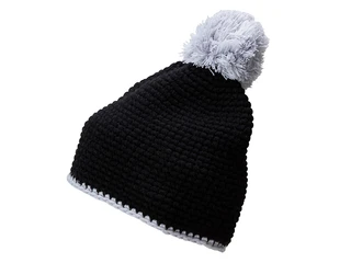 Pompon Hat with Contrast Stripe 