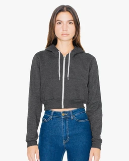 WOMEN'S FLEX FLEECE CROPPED ZIP HOODED SWEATSHIRT