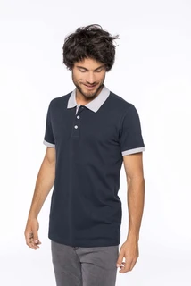 Men's two-tone piqué polo shirt