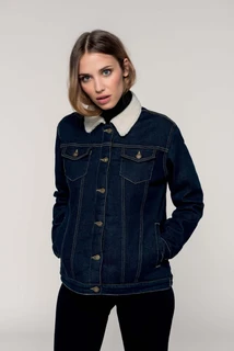 Ladies’ sherpa-lined denim jacket K6139
