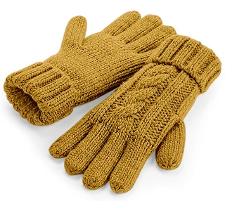 Cable Knit Melange Gloves