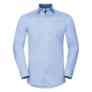 Men’s Long Sleeve Tailored Contrast Herringbone Shirt
