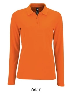 Women's long sleeve piqué polo shirt