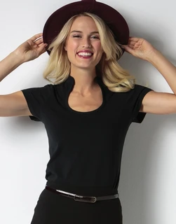 Corporate Top Keyhole Neck