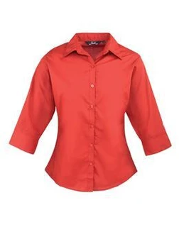 WOMEN'S POPLIN THREE-QUARTER SLEEVE BLOUSE PR305