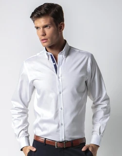 Contrast Premium Oxford Button Down Shirt LS