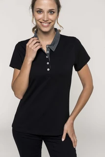 Ladies’ two-tone jersey polo shirt