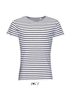 Men's round neck striped T-shirt 