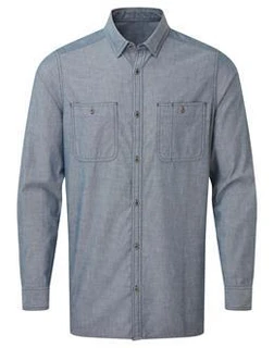 Men's Long Sleeve Chambray Cotton Shirt Fairtrade &Organic Certified