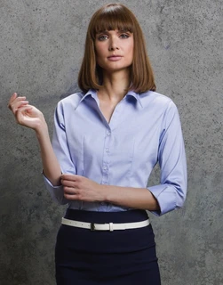 Oxford Blouse with 3/4 Sleeves