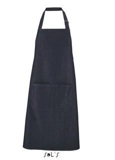 Denim bib apron with pocket 