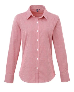 Ladies Microcheck Long Sleeve Shirt