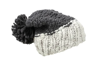 Coarse Knitted Hat with Pompon
