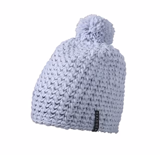 Unicoloured Crocheted Cap with Pompon