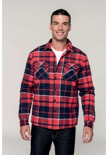 Sherpa-lined checked overshirt
