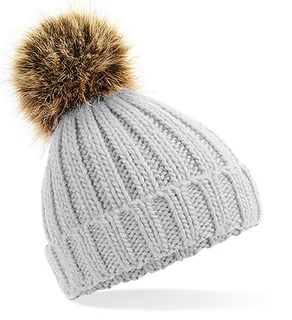 Infant Faux Fur Pom Pom Chunky Beanie