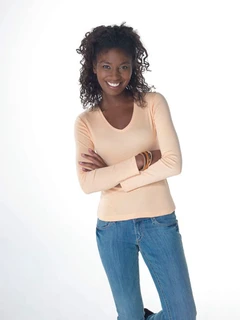 Ladies V-Neck T-Shirt LS