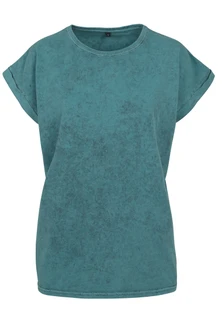 Ladies Acid Washed Extended Shoulder Tee